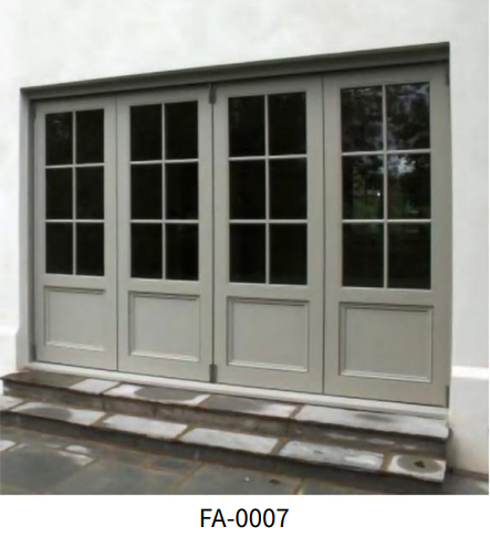 Porte-fenêtre battante en bois avec petits carreaux