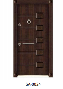 Porte blindée en acier imitation bois SA-0024