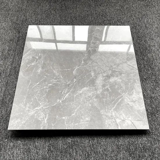 Carrelage Grès Cérame Poli Effet Marbre Gris