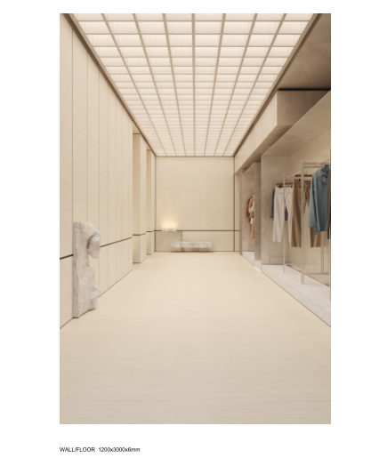 Carrelage grès cérame grand format beige clair 1200x3000x6mm