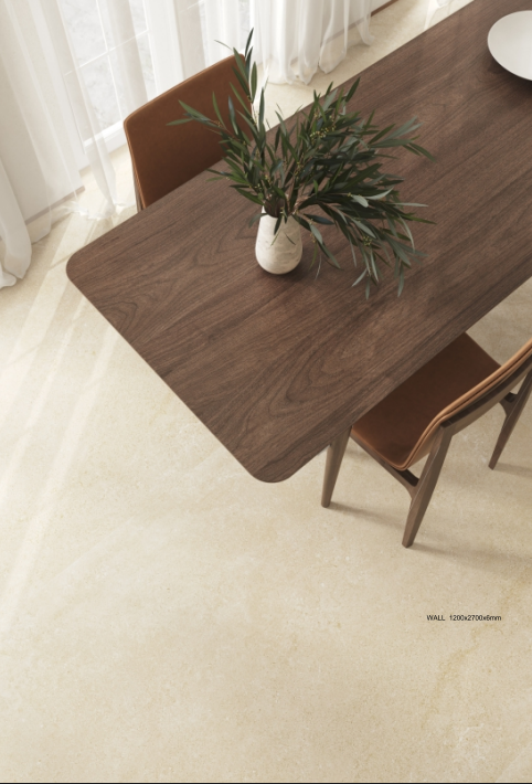 Carrelage mural grand format imitation pierre naturelle beige