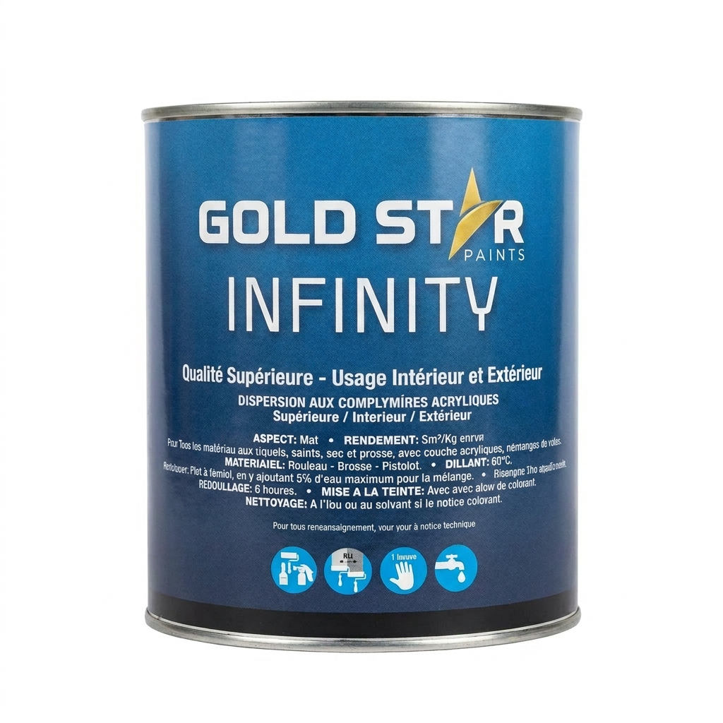 Peinture Gold Star Infinity Qualité Supérieure - Usage Intérieur et Extérieur