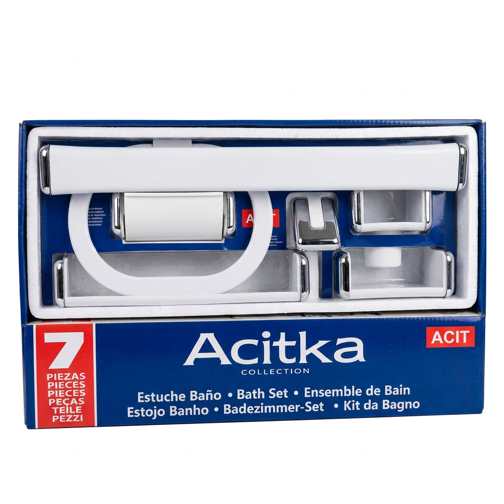 Acitka Collection - Ensemble d'accessoires de salle de bain 7 pièces