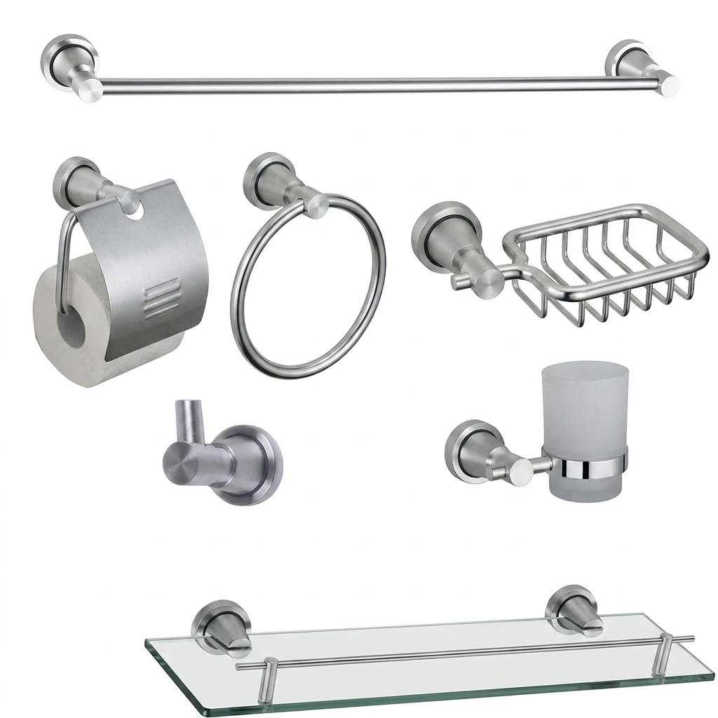 Ensemble d'accessoires de salle de bain en acier inoxydable