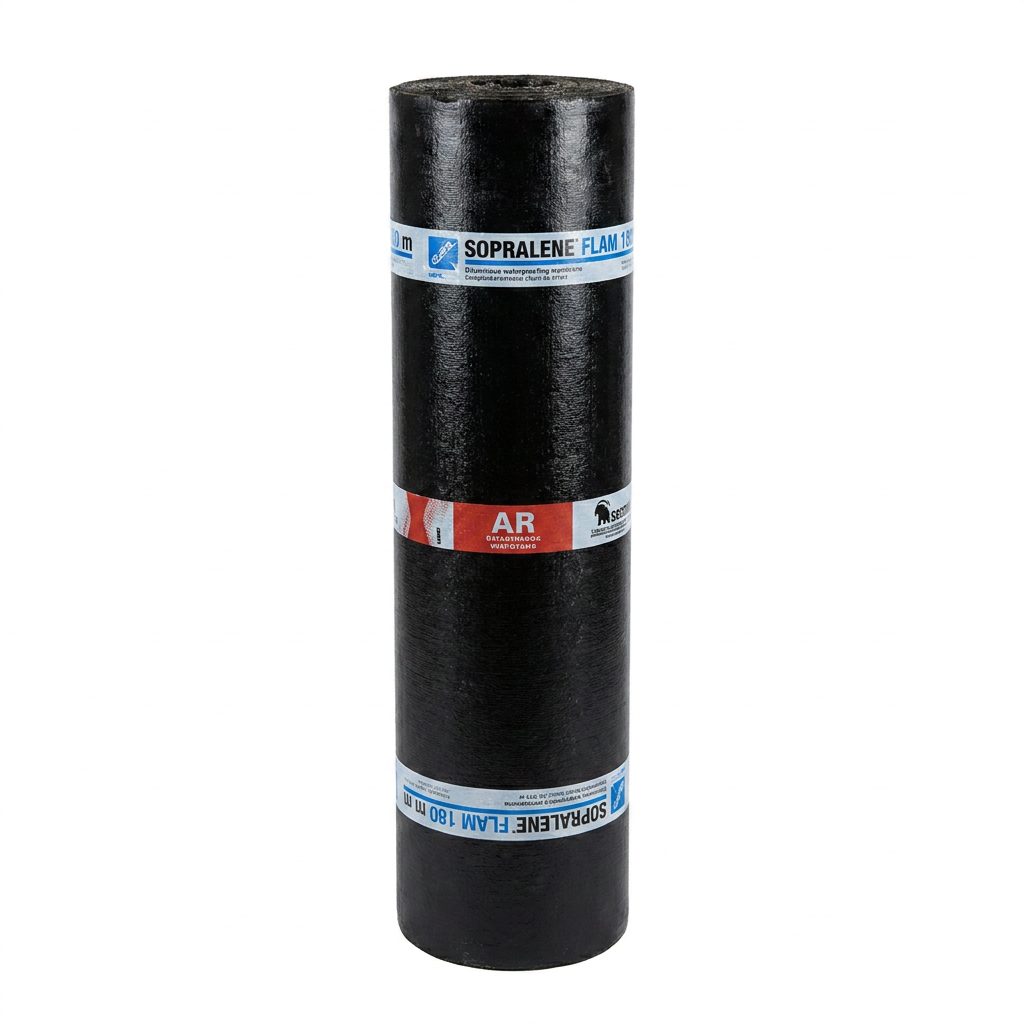 Rouleau de membrane d'étanchéité bitumineuse SOPRALENE FLAM 180 AR