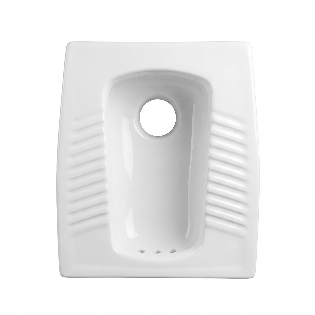 WC à la turque en céramique blanche