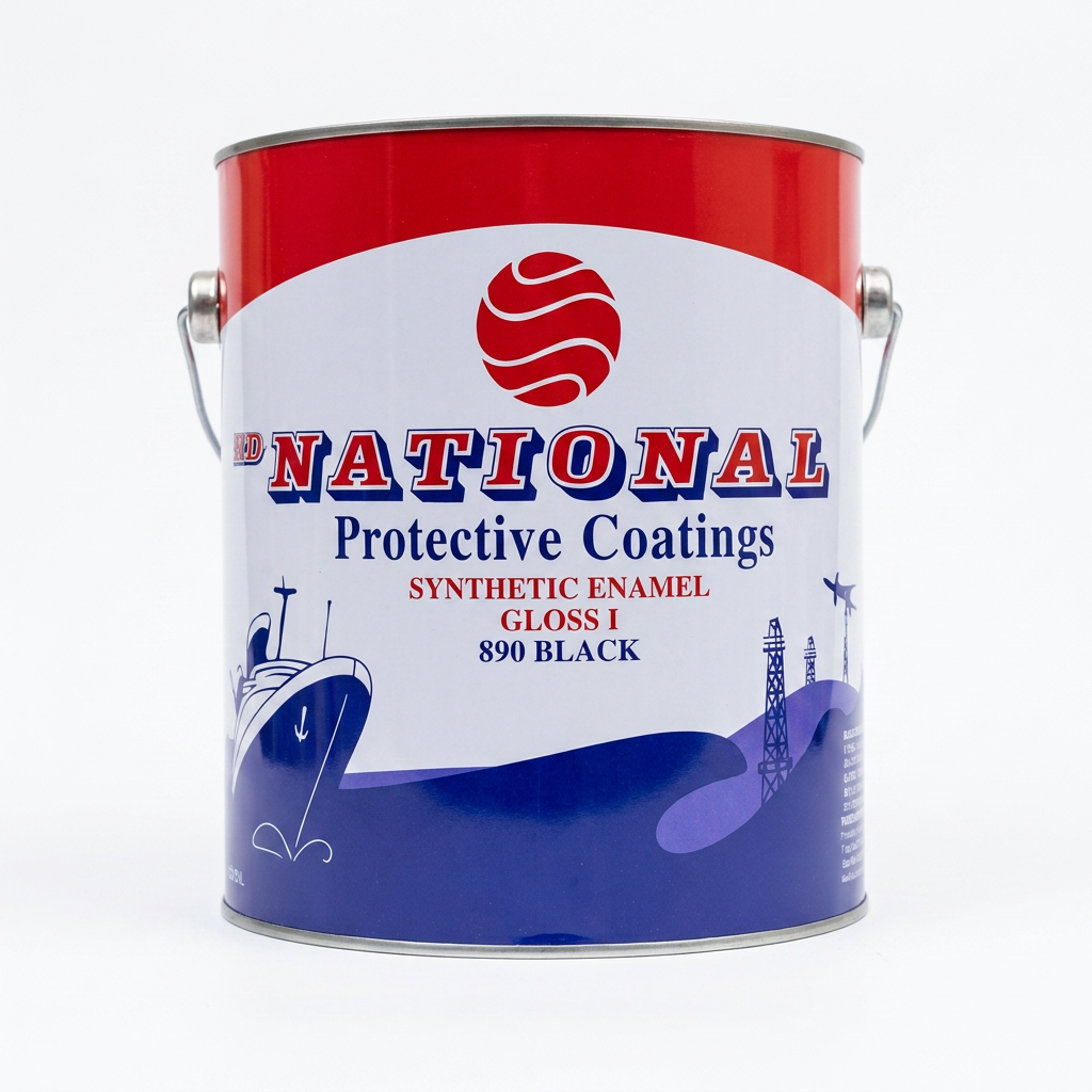 Peinture Émail Synthétique NATIONAL Protective Coatings 890 Noir Brillant